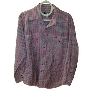 Flying R Ranchwear Western Shirt Long Sleeve Pearl Snap Red Black Plaid 16x34